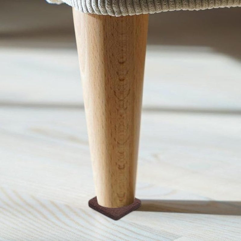 Brown 48 Pcs Non Slip Felt Furniture Pads For Hardwood Floors Chair Leg Protectors - Image 5
